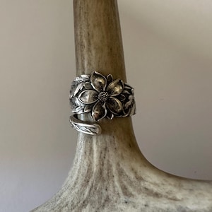 Columbine Colorado State Flower wrap around spoon ring sterling silver