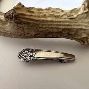 Silverplate Precious Spoon Handle Barrette Hair clip