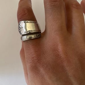 Antique Silverplate Starlight Wrap Around Spoon Ring