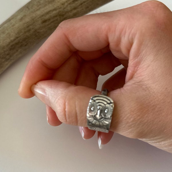 Owl Souvenir Antique Silverplate spoon ring