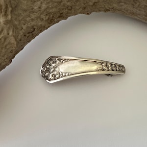 Antique Primrose 1912 Silverplate Spoon Handle Barrette Hair clip