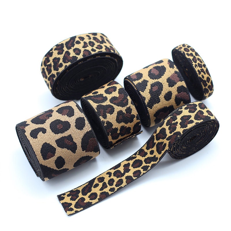 5 Meters Jacquard Elastic Bands Leopard Pattern Springy Stretch Trousers Pants Skirt Waistband Rubber Belt Strap H60I4