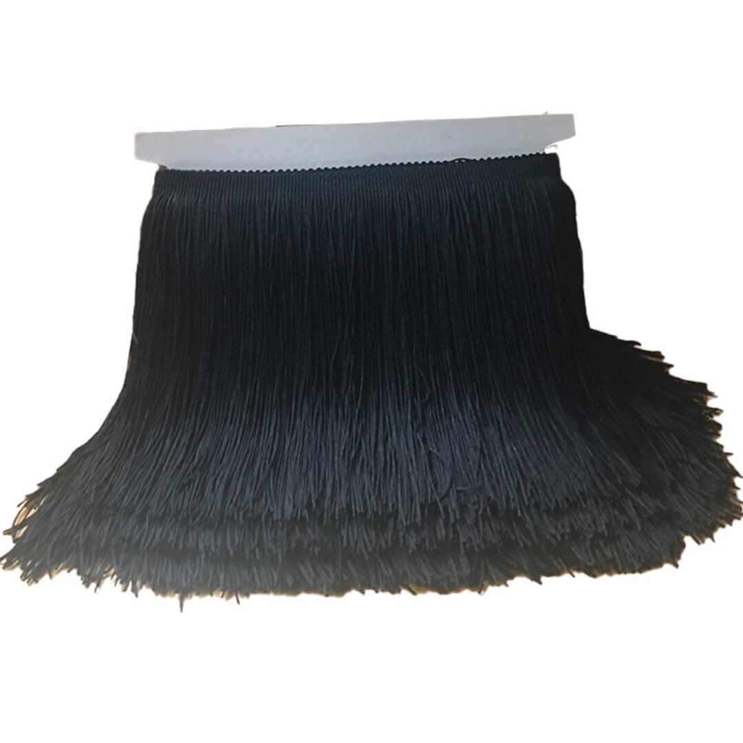 Black Sewing Fringe Trim Ribbon 10 Meters Tassel for DIY Craft Clothing ...