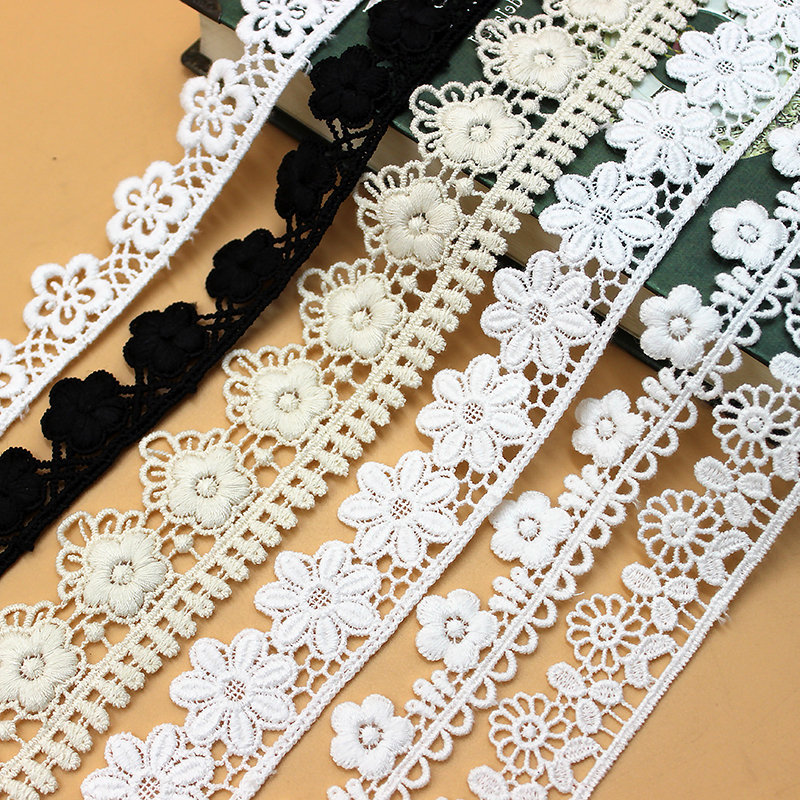 Lace Trims Cotton Dot Ivory Beige Black Water Soluble Fabric Cloth Ribbon  Tapes Sewing Material 65800M4F376 