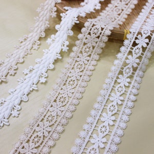 Cotton Lace Trim 10 yard Ivory Apricot Ribbon Tape Dress Clothes Sewing Material Fabric 1.1/1.3inch wide M4F91