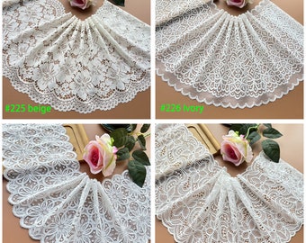 Ivory Elastic Lace Trims 5 Meters Stretch Lace Fabric Ribbon Bra Underwear Dress Clothing Sewing Material M34F118