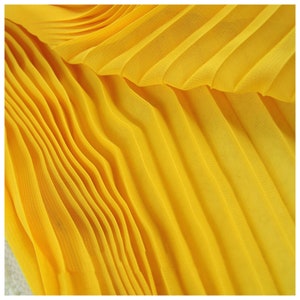 2 meters 150cm 59&quot; width ginger yellow crumple accordion pleated tulle chiffon fabric wedding dress skirt clothes materials MM114