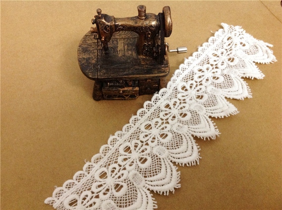 Tissus,Ruban Brodé En Dentelle Soluble Dans L'eau, 1yard, 2.5CM De Large, Exquise, Blanc