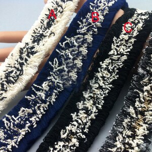 Fringe tassels 5 yard black white tassels fringe lace trim ribbon 3cm 1.18&quot; wide P551ML3