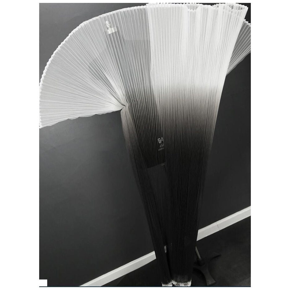 Accordion Pleated Organdy - Vivid Viola and Black Abstract