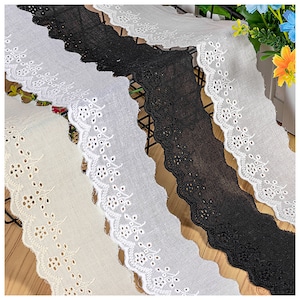 10 Yards Eyelet Lace Trim Cotton Lace Ribbon Lace Fabric for Sewing Embroidery Lace Trim for Home Decor Supply 108688M4A34