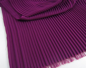 Purple Ruffled Pleated Pearl Chiffon Fabric Dress Clothes Cloth Materials DIY Sewing Craft 150CM 59" Wide LX149