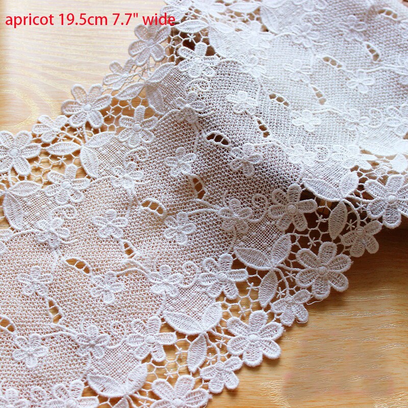 Cotton Lace Trim 2 Yard Ivory Apricot Flower Ribbon Tape
