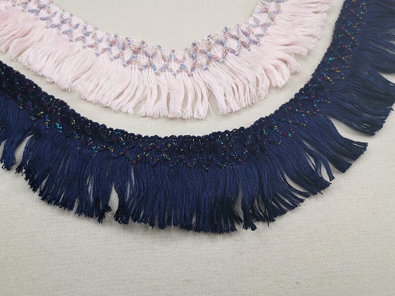 Tassel Lace Trim 20 Yard Navy Pink Cotton Fringe Ribbon Etsy UK