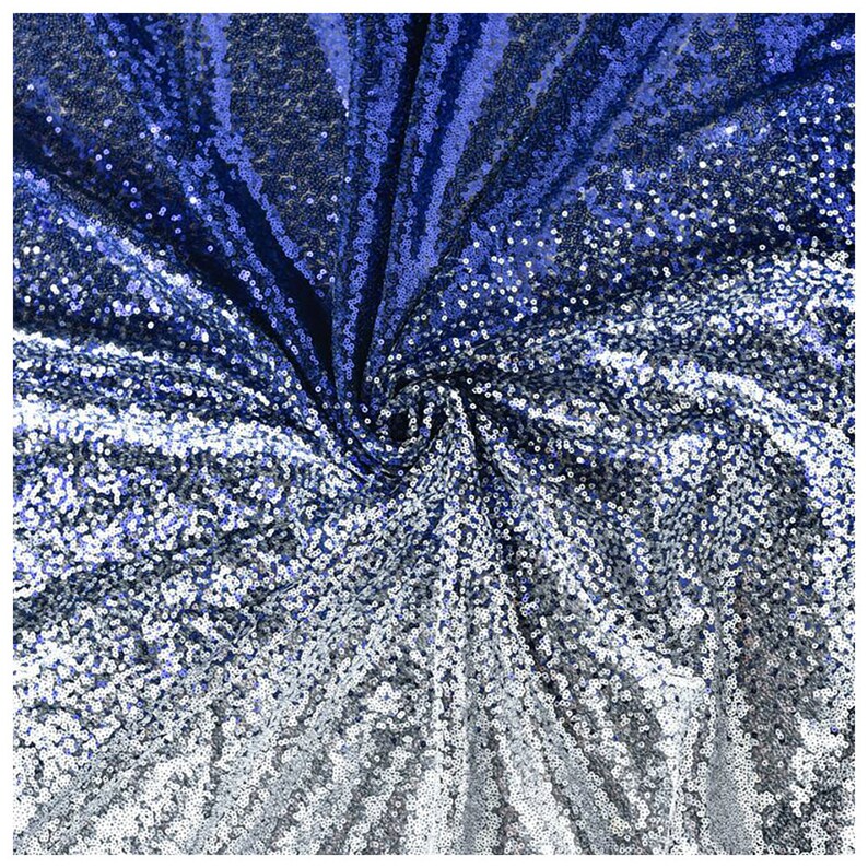 Multicolor Sequin Mesh Fabric 1 Meter Silver Royal Blue Etsy