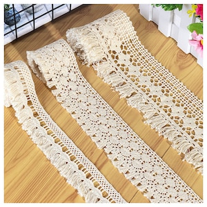 Beige Cotton Tassel Fringe Trim 10 Yards Sewing Tassel Ribbon Lace Fabric DIY Decoration Trims for Clothes M4A23
