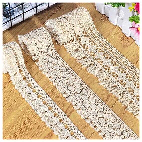 Dentelle à Pompons En Coton - 10 Yards X 8 Cm - Parfaite Pour Vos Créations DIY, Couture Et Décoration