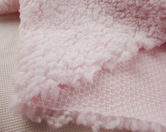 1 Meter 150CM 59" Breiter rosa weicher synthetischer Wollblasen Samt Stoff für Mantel dickes Innenfutter warme Materialien LX108