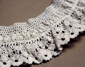 4.5cm 1.77&quot; wide 10 yards beige stretch elastic ruffled cotton lace trim tapes ribbon clothes dress lace fabric D1953QL4K560