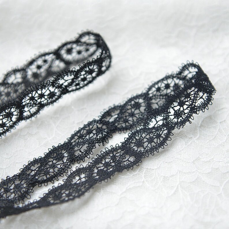 2cm 0.7 wide 20 meters black embroidered lace trim tapes ribbon for clothes dress M9Q48G104