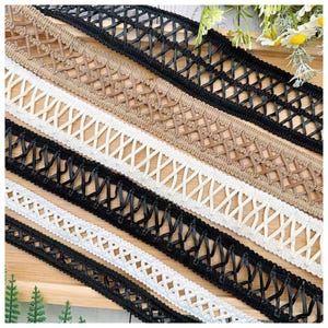 Sewing Trims 5 Yard Black Ivory Silver Gold Brown Khaki PU Leather Cross Square Braided Tapes Lace Trim Ribbon ML490P866