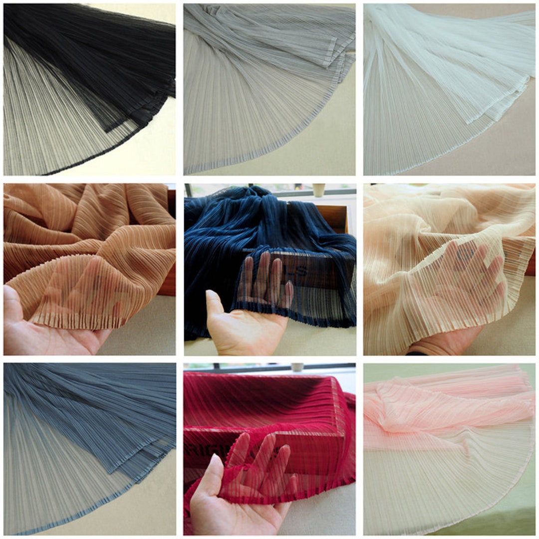 Organ Pleated Mesh Gauze Tulle Fabric Plisse Fabric DIY Sewing Craft