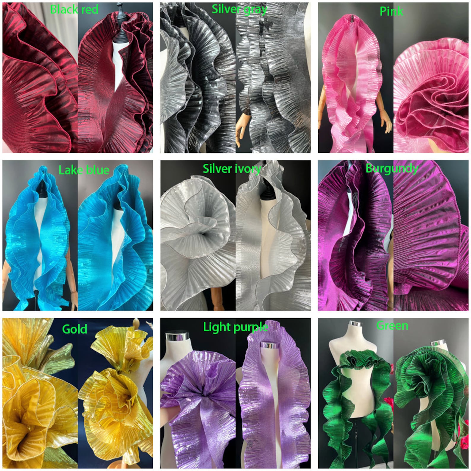 Pleated Ruffle Example Gold Pleat Lace Trim 3 Meters Stiff Ruffled Trims Crumple Pleated ...
