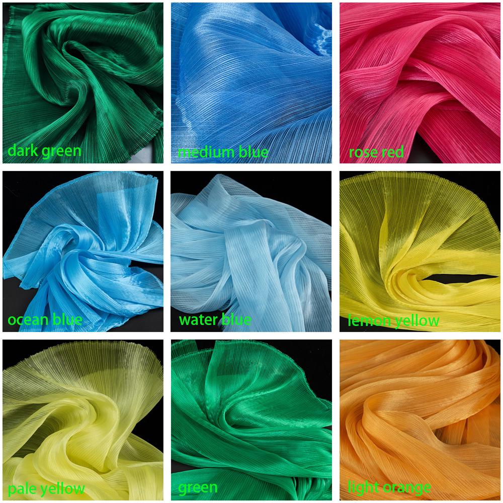 Ivory Pleated Organza Fabric Plisse Fabric Accordion Crimping