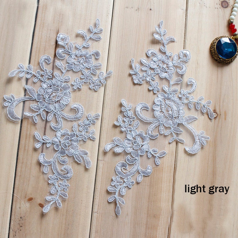 Designer Gorgeous Sequins Embroidery Flower Lace Appliques