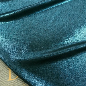 Green Elastic Fabric 1 Meter Shiny Stretch Fabric Glittery Metallic Fabric for Evening Dress Sewing Material  150cm 59" width MM441
