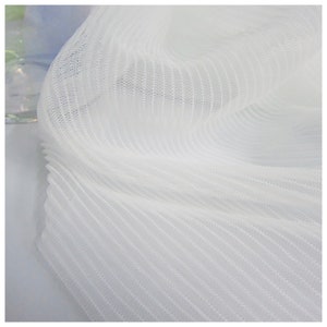 Ivory Ruffle Pleated Mesh Fabric Small Crinkle Accordion pleated tulle fabric for Dress Skirt Evening Gowns 61 inches Width LX175