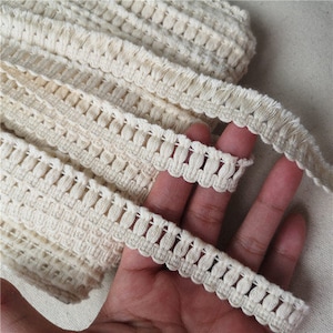 beige ivory 15 yard cotton tassels fringe tapes lace trim ribbon sewing fabric 2cm-13cm wide M53S16