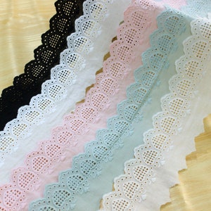 Cotton Lace Trim 10 yard Ivory Pink Green Strawberries Embroidered Ribbon Tapes Cloth Fabric Dress Sewing Materials M4F93