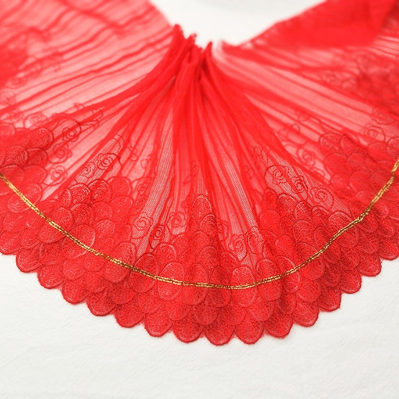 selling by the yard Good quality,dark red color gauze embroidery lace trim selling by the yard Good quality,dark red color gauze embroidery lace trim