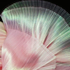 Iridescent Textured Pleated Organza Fabric Stiff and Structured for Wedding Bouquet Decor, Backdrops, and Fashion Designer Materials M105F13
