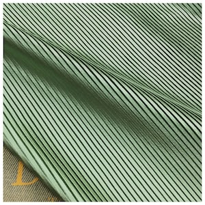 2 meters 150cm 59.05" width green fine stripe crumple accordion pleated faux silk satin fabric for dress skirt MM315