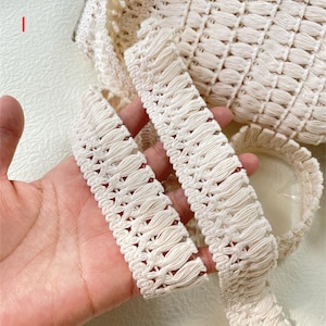 15 yard beige cotton tassels fringe tapes lace trim ribbon sewing fabric 2cm-13cm wide M53S16