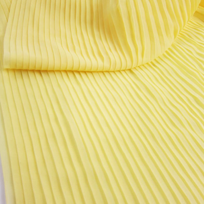 2 Meters 150CM 59 Wide yellow Ruffled Pleated Chiffon Fabric Solid Dress Clothes Materials LX117 10.5