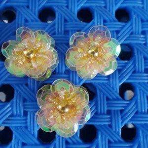 50pcs 2.2cm 0.86 "paillettes arancione chiaro perline Strass fiore appliques patch spilla per scarpe cappelli borse abbigliamento M48Z9