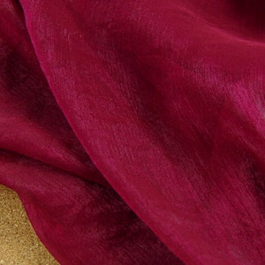 4 meter 150cm 59&quot; width wine red crinkle shot-silk chiffon crepe fabric summer dress dance skirts screen material MM195