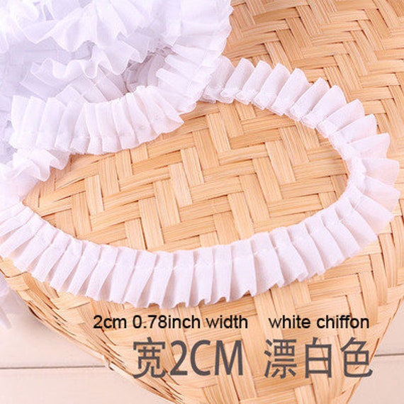 150cm Pink Chiffon Ruffle Lace Trim 3 Layer Pleated Ribbon DIY Sewing Craft  for sale online