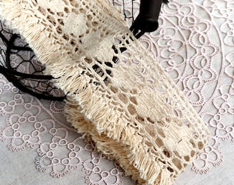 10 meter 5.5cm 2.16" wide beige cotton tassel fringe tapes lace trim ribbon clothes dress lace fabric D16c291
