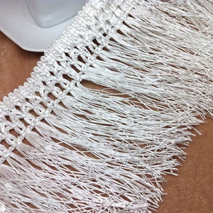 3 yard 12cm 4.72&quot; wide white/black tassel fringe tapes lace trim ribbon ML409M05A