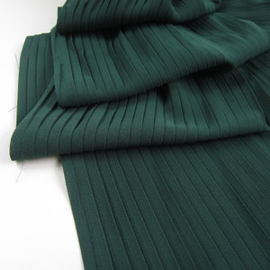 Dark Green Ruffled Pleated Crumple Chiffon Fabric Solid Dress Clothes Materials 150CM 59&quot; Wide LX144