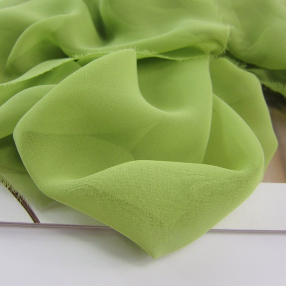 3 Meters 150cm 59 Wide Green Soft Gauze Chiffon Fabric Etsy