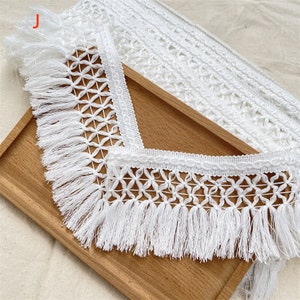 15 yard white tassels fringe tapes lace trim ribbon sewing fabric 2cm-13cm wide M53S16