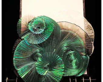 Green Organza Pleated Fabric Plisse Fabric  Mermaid Princess Pleated Gauze Wrinkle Modeling Decorative Designer Fabric 57" Width M105F12