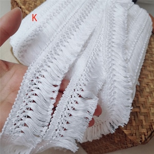 beige ivory 15 yard cotton tassels fringe tapes lace trim ribbon sewing fabric 2cm-13cm wide M53S16