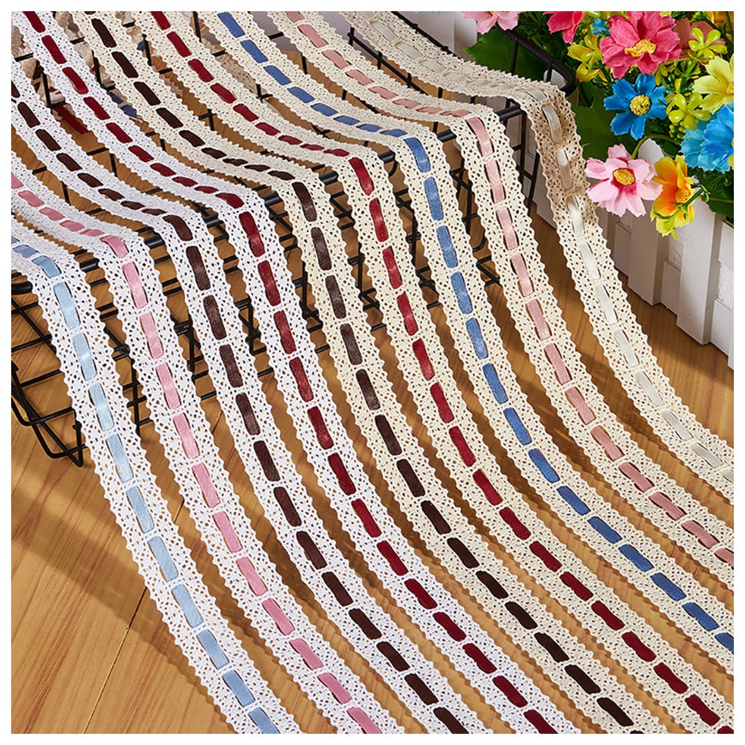 Cotton Wearable Ribbon Lace Trims 10 Yard Beige Ivory Trimmings for ...