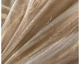 Champagne goud iriserende glans gaas gaas metallic knipperend glanzend materiaal voor jurk ontwerper doe-het-zelf naaien 150 cm 59" breed MM477